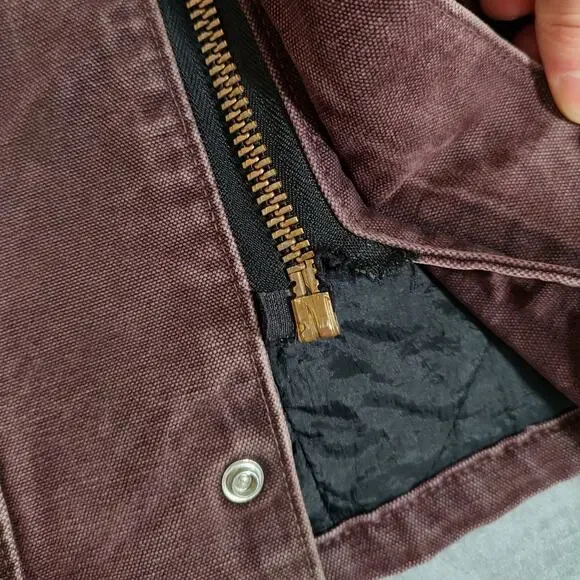 VTG 90s Carhartt C10BRG blanket lined utility canvas USA made work jacket mns XL - Picture 9 of 13